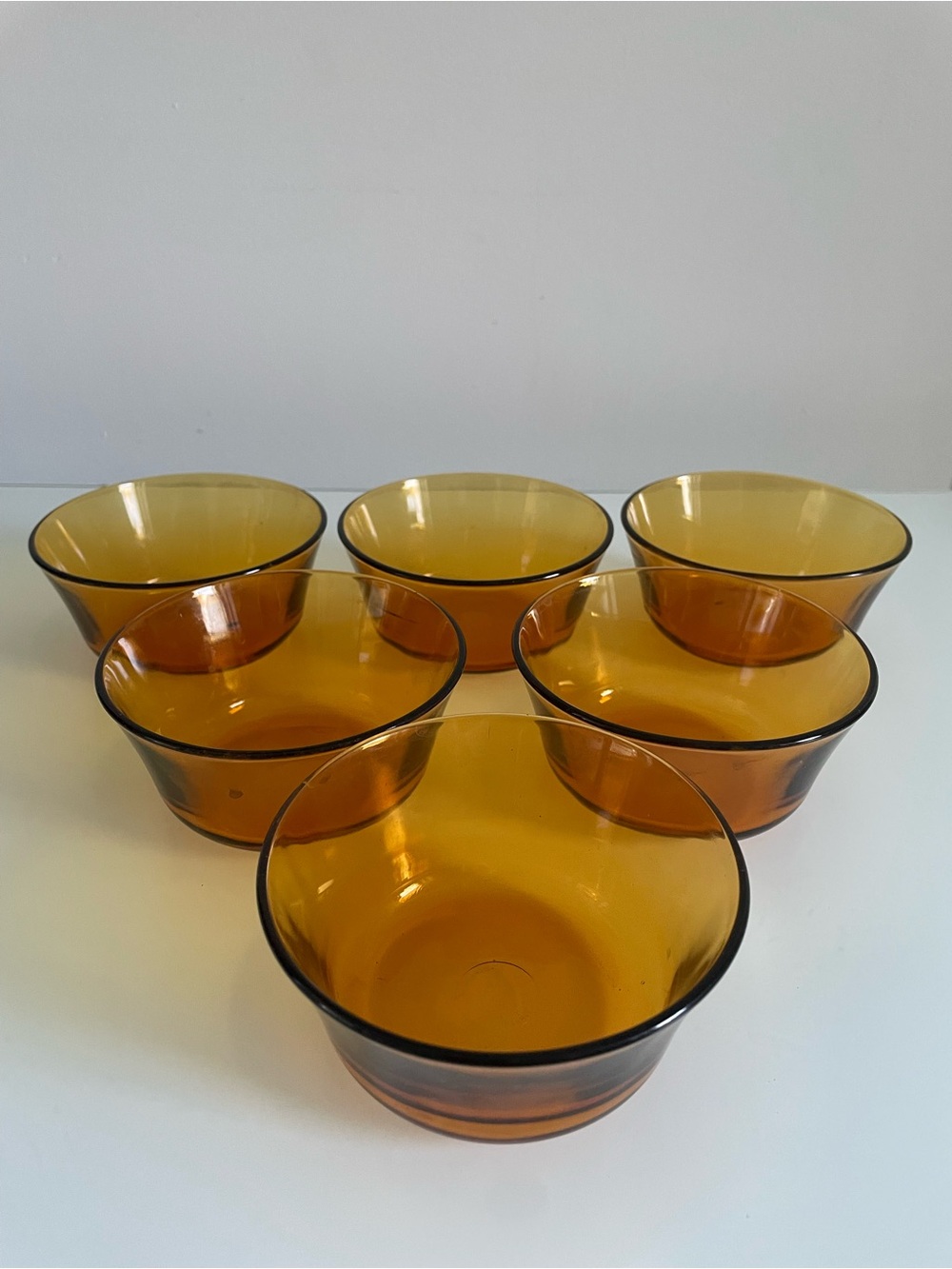 Duralex Amber Bowls - Set of 6, Made in France